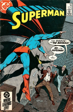 Superman No. 405 &lsquo;The Mystery of the Super-Batman&rsquo; (DC Comics, 1984). From Oxfam in Nottingham.