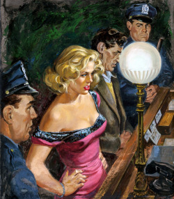 gameraboy:  My Love Lies Cold!, Police Detective magazine cover, June 1953 by Howell Dodd 