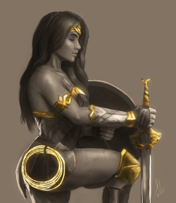 raikoh14: Diana of Themyscira, Wonder Woman This one took a lot of time to work on, but I’m pleased with the results.  I referenced an amazing model named Brigette Goudz to help me while drawing. 