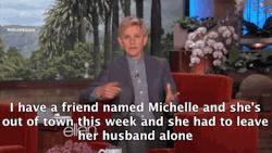 ellendegeneres:  Ellen had to do a huge favor for a good friend of hers during the show today. We’d like to thank Michelle’s husband for taking the time to talk with us! 