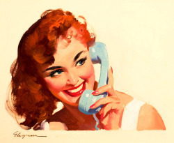 gameraboy:  Red Head on the Phone by Gil