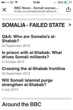 thesomaliduchess:  The above picture might just look like a bunch of subheadings, but as a Somali, this is so much more. I just had to screenshot it. This is pretty much what the BBC thinks of Somalia. Our nation in a nutshell according to the Western
