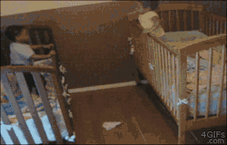 Topfunnystuff:  4Gifs:  Siblings Wont Be Kept Apart. [Vid]  How Strong Is That Toddler,