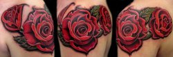 leatherlaceandsex:  A couple of Bleylds pieces :)  I think that this is literally the best rose tattoo that I&rsquo;ve seen.