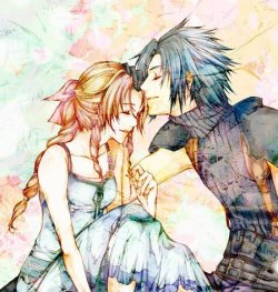 rikus-despair:  Aerith, the flower girl and Zack, the soldier
