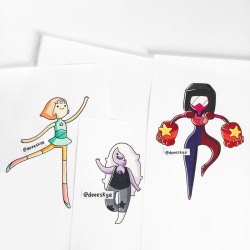 deeeskye:  Garnet, Amethyst and Pearl, Adventure Time style 😀💜 
