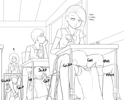 “a classroom of dickgirls being fellated by their boy classmates while studying with characteristic enthusiasm.” Support this artist on Patreon.  all chars. 18 .