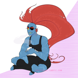 shortsnas:A lil’ gift for my friend @pc-doodle, of their @monofell-au Undyne ;)))