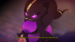 plantpenetrator:  A little hentai screenshot mockup involving Mega Banette. The economy hit hard so she’s forced to give exceptionally low prices  Fantastic. This kind of looks like the Wakfu style.