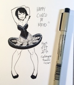 callmepo: Technically Ashi *is* wearing a sombrero for Cinco de Mayo, but not in the way you’d expect.   Just being inspired and celebrating the Mexican design aesthetic… and having fun with it! 