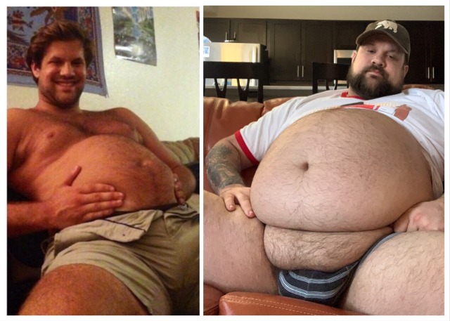 hunky-to-chunky:  thatonebigchub:  From skinny boy to FAT MAN!    That fat pad alone probably has as much fat as his small belly used to have