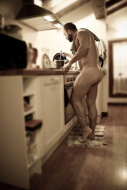 Nude in the kitchen