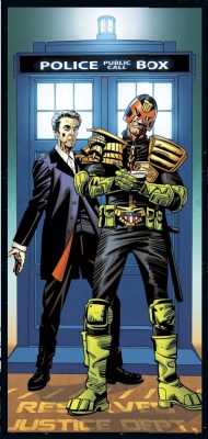 2000adonline:  2000AD Crossovers: Judge Dredd x Doctor Who - Kev Hopgood “So what did you say your name was, Doctor..who?” &ldquo;Yes, that’s right.&rdquo; &ldquo;Stop messing me around, creep! Failure to provide correct information; parking an