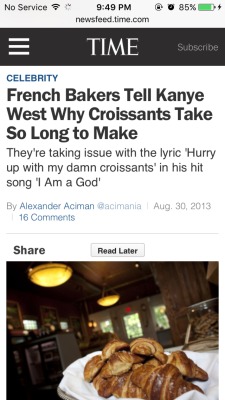 rachelofcyberia: thatsmoderatelyraven:  This is my favorite headline ever  croissants take about 10 hours to make correctly.  