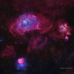 A Sagittarius Triplet #nasa #apod #nebulae #constellation #sagittarius #nebula #m8 #m20 #ngc6559 #gas #dust #stars #star #lagoonnebula #emissionnebula #trifidnebula #milkyway #galaxy #interstellar #intergalactic #universe #space #science #astronomy