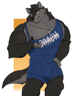 mosinmakes:A commission for MikaFumv on FA of his beefy wolf coach~