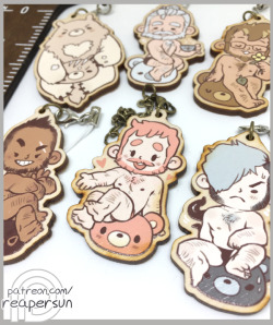 Support me on Patreon =&gt; Reapersun on PatreonI made some Sweet Bear charms ;w; I’ll have them at Sakura-Con in April, and the rest will be online in Storenvy after that :)) They’re wood and about 2in tall; they’ll come with a little strap, not
