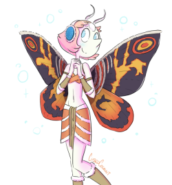 I made Pearl a Mothra costume for Halloween!