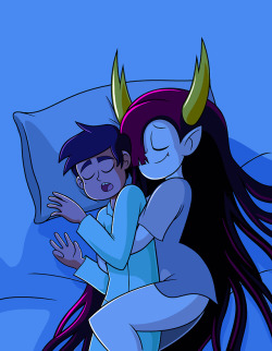 pills-on-a-little-cup:  Hekapoo cuddling with Marco I love these 2, they look cute together!  marco is so lucky u 3u.