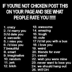 afurfan:  rosotrosa:  ask-finn-the-ender:  whitetigerdj:  Send me all that you think of me.  Hmm I wonder Will u guys rate me?  i wonder what you will rate me guys  well here goes nothing!