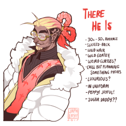 japhers:    @kianamaiart ’s    fuse-your-fandom-faves-into-an-OC prompt happened on twt and I just ended up with a Tiberius Expybut then again with the number of plant-based weird-hair weird-glasses goatee old men on this list it was to be expectedto