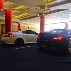 street-racing-spectacular:  Some Booty Action from AC! With @danny_incurve @joseph_incurve @incurve #Infiniti #Incurve #Genesis #Booty #Importedlyfe #Cambergang  #Stance  #Stance_Daily #Carporn  #Fitment  #Staytilted  #MotorTrend #BeStanced  #LiveLow