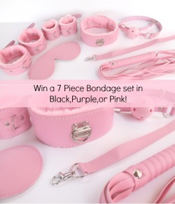 kittensplaypenshop:  Enter for a chance to win an entire bondage set from kittensplaypen.net! If pink isn’t your thing, you can grab a black or purple on instead! :)All you have to do is reblog this post - Following is NOT necessary!Contest ends September