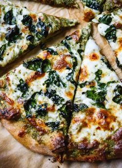 the-food-porn:  fattributes:  Kale Pesto Pizza  Follow us for more awesome food porn! 