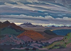 James Dickson Innes.Â Moorland Landscape with Sunset, Collioure.Â 1910.