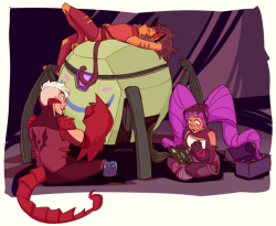 artofkace:  Horde machine spa day - everyone’s helping! :) (did this for a ko-fi request!) 