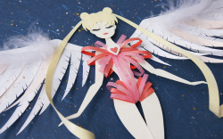 mochibuni:  littlepaperforest:  Sailor Moon mid transformation! *v*Made entirely out of cut paper.   OMG. 