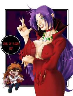 aswebcomic: Slayers Halloween 2013 by Sabu-chan Naga, having fear of blood, shouldn’t be a vampire’s queen, so little zombie Lina enacts her revenge :D Posted some days before the festivity so you could share and comment it in time :3 Have a great