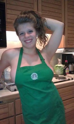 bobvy:  Wouldn’t you LOVE to Find HER fixing your Breakfast. I know what I’d EAT First. Talk about a GREAT SET OF TITS!!!   I luv starbucks titties&hellip;
