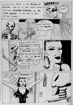 SYMBIOTE SURPRISE page 1  The Living Skeleton is chilling in The Odds HQ when an unexpected caller arrives  Presented by cosmicbeholder and cyberkitten01