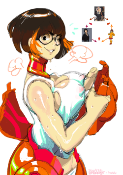 brekkist:  Decided to give one of /co/’s fusion threads a try!Here’s Velma Dinkley crossed with Mako Mori from Pacific Rim, sorry if it’s a bit messy;;
