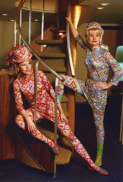 Atomic-Flash:  Psychedelic Flight Attendant Catsuits Designed By Emilio Pucci For