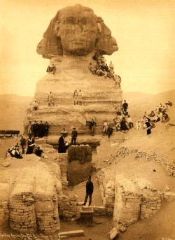 ankh-uas-djed-nefer:  The Great Sphinx still partially covered - Egypt, 1860 
