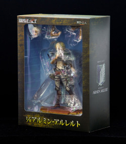 Armin&rsquo;s Sentinel BRAVE-ACT figure will be officially released on January 30th! (Source)He comes with extra head and arm parts and will retail for 8,640 yen (Approx. ๙.30 USD)! There are also a few more pictures at the source.
