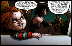 bewarethehorrorblog:  Real smooth, Chuck.  I&rsquo;m snitching on you, Chucky. I&rsquo;m telling Tiffany, lmfao.