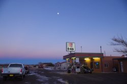 sidewaysmermaid: Crossing into old New Mexico at twilight, finding an analog gas pump.