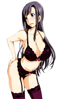 zan66:  amaya haruko bra cleavage garter belt lingerie maken-ki! pantsu stockings takeda hiromitsu thighhighs | #294718 | yande.re 