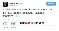 cumberbuddy:Wow, his last tweet :( Rest In Peace Leonard Nimoy.