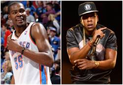looks like jayz&rsquo;s roc nation sports agency has signed kevin durant. kd is down w/ the roc 8)