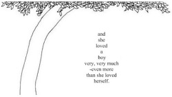blossomfully:  For anyone who doesn’t know, this quote is taken from the book ‘The giving tree’ by Shel Silverstein. It’s a beautiful story that had me in tears and I 100% recommend it.