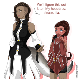 I had a patreon poll for a SFW ship. The option that one was Ilia x surprise genderbent character I did  Corsac. was this trolling I feel like people may feel trolled I legit wanted to do Corsac because tail + mohawk/undercut  