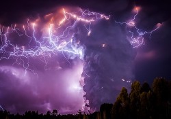 wonderous-world:  A spectacular electrical storms light up the Puyehue-Cordón Caulle range after the massive 8.8-magnitude Puyehue volcano erupted in Chile which had laid dormant for over half a century. The eruption belched an ash cloud more than