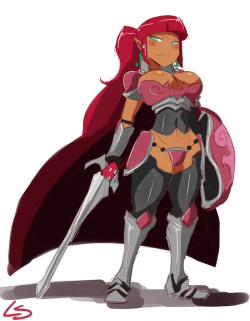 0lightsource:  Okay so I made up my mind that the realm Tasha comes from is way back when, in the time of knights and dragons. She’s a brave elf warrior who leads her race into battle against the humans. buuuuutt because of her little predicament, she’s
