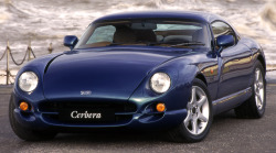 carsthatnevermadeit:  TVR Cerbera, 1996. The Cerbera was TVRâ€™s first car with four seats and their own engines.Â The AJP8 wasÂ a 360hp 4.2 litre V8, later a 420hp 4.5 litre version was offered. TVR also developed a 4.0 litre in-line slant 6 which debute