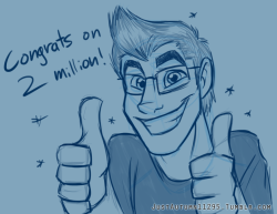 justautumn11295:  Doodled this up real quick before heading off to bed c: Congrats on the 2 million subscribers, Markiplier! You’re an awesome and funny dude who deserves it! Keep up the great work, and here’s to a million more! :D