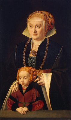 hauntedranch:  Barthel Bruyn the Elder, Portrait of a Lady with her Daughter, c. 1530-1545